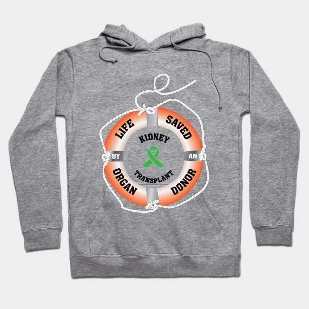 Life Saved by an Organ Donor Ring Buoy Kidney Light Hoodie by Wildey Design